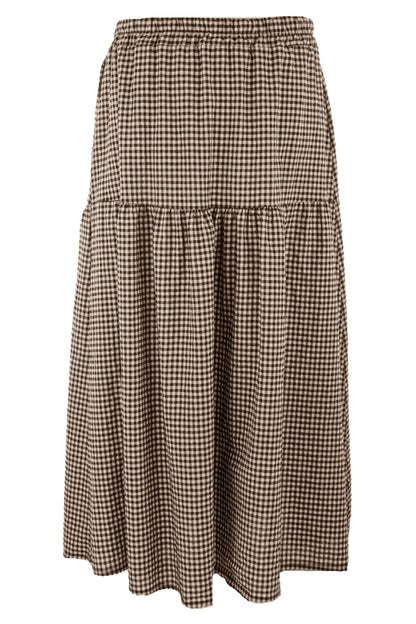 2 Pocket Gingham Midi Skirt