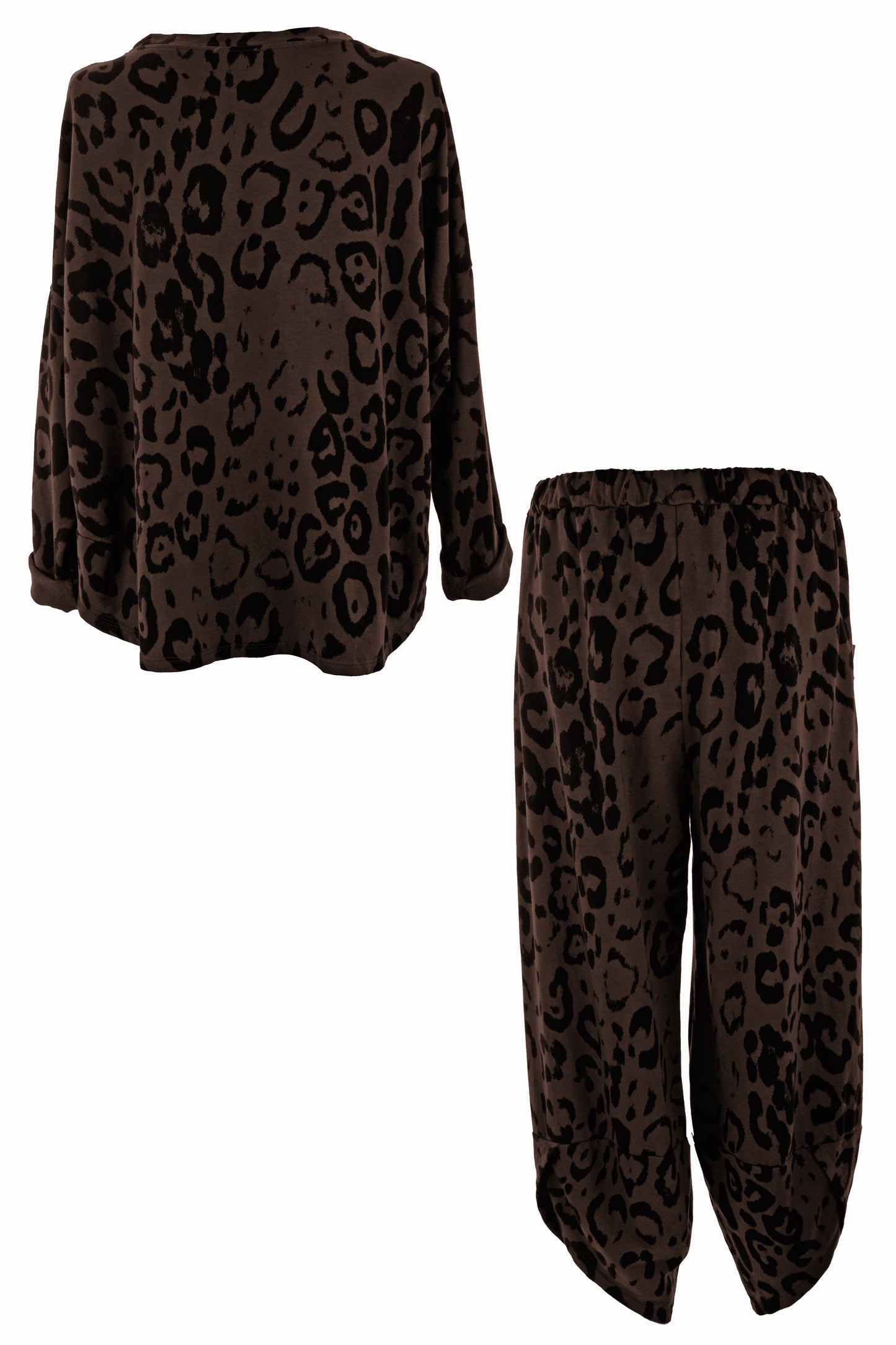 Leopard Print Sweatshirt Jogger Set