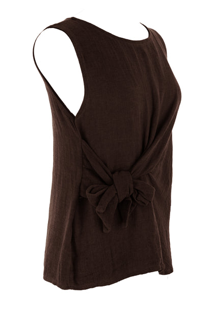 Side Tie Teabag Linen Top
