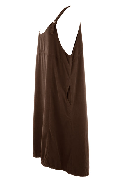 Corduroy Pinafore Midi Dress