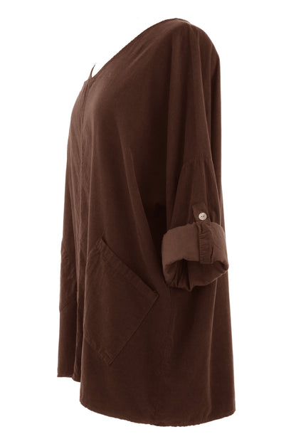 Button Detail 2 Pocket Corduroy Top