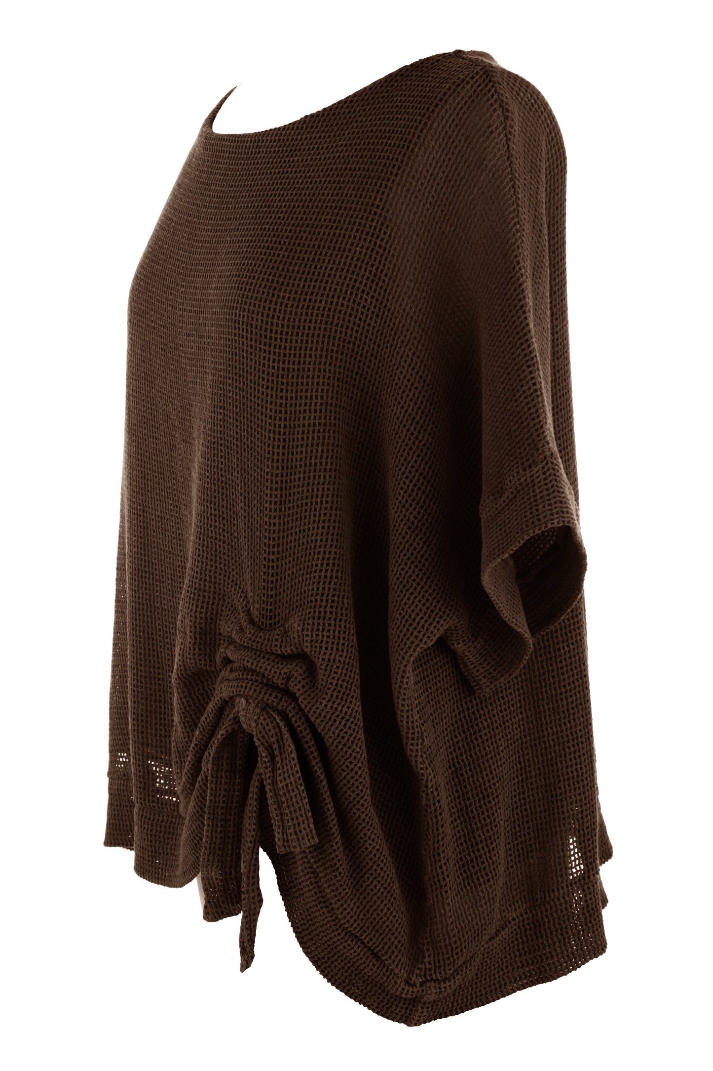 Tie Ruched Detail Mesh Top