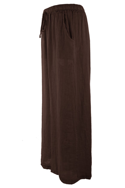 2 Pocket Wide Leg Linen Trouser