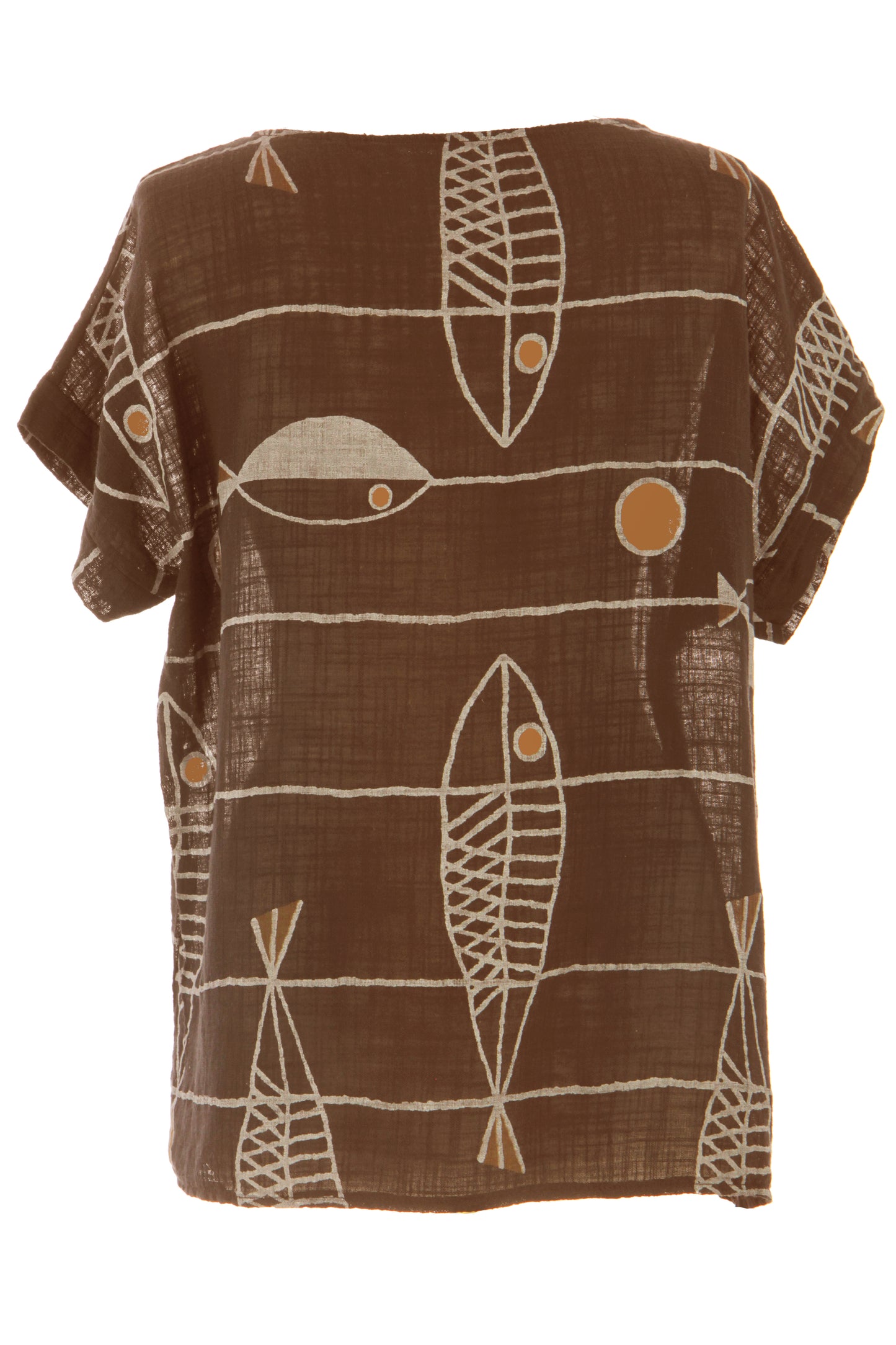 Fish Print Cotton Top