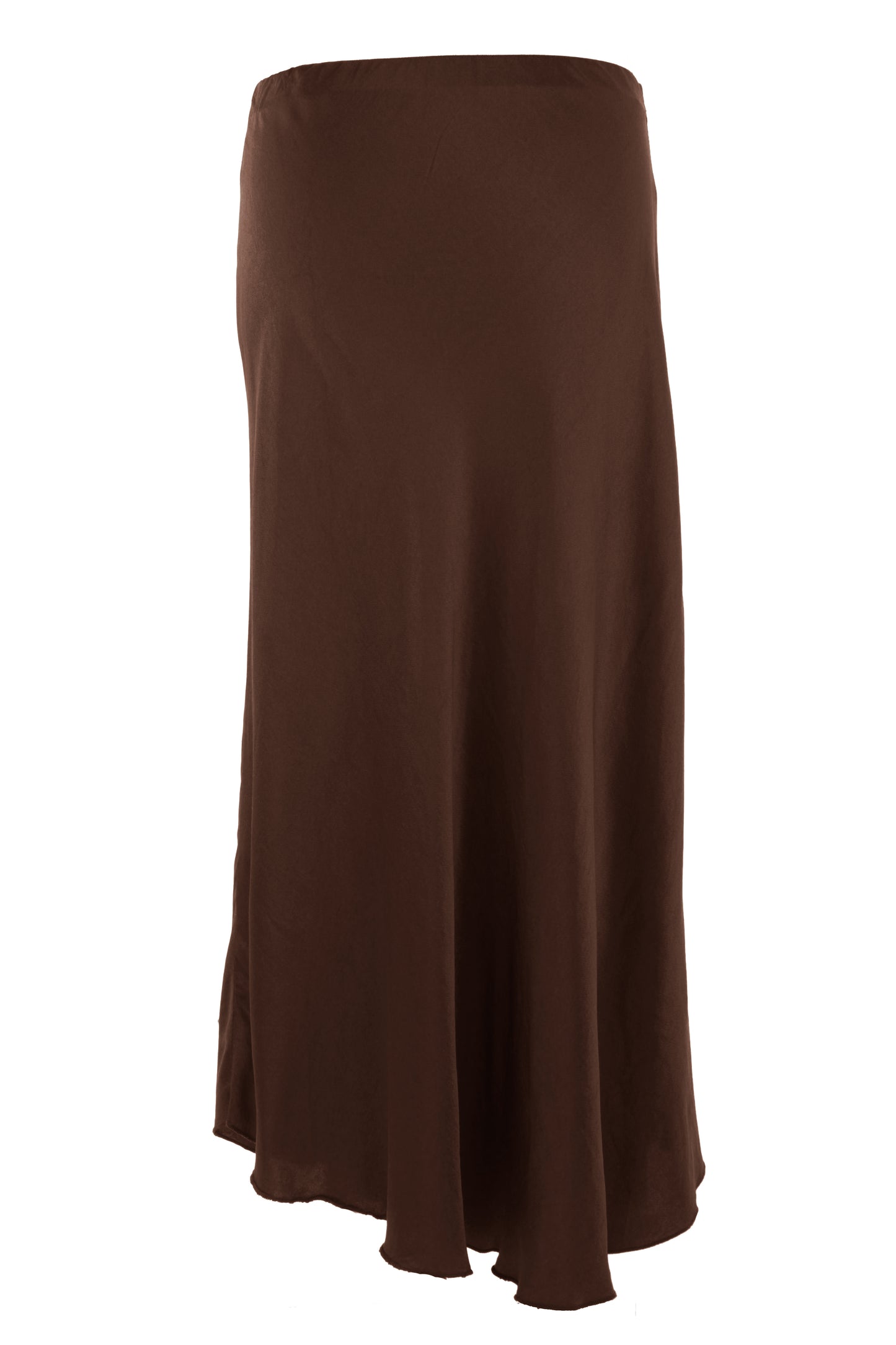 Bias Cut Silk Satin Midi Skirt