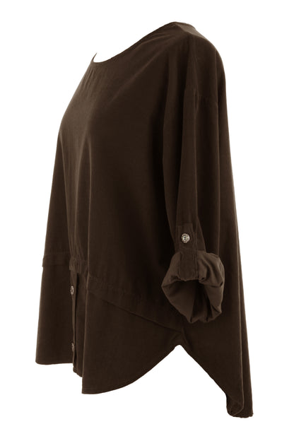 Button Detail Layer Corduroy Top