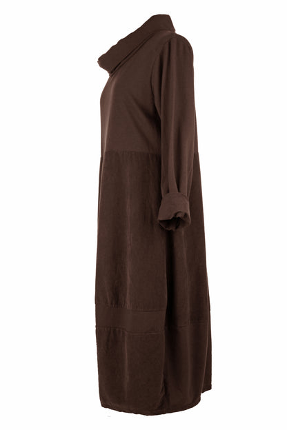 Cowl Corduroy Panel Midi