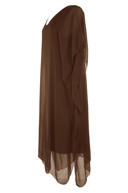 Batwing Silk Kaftan Midi