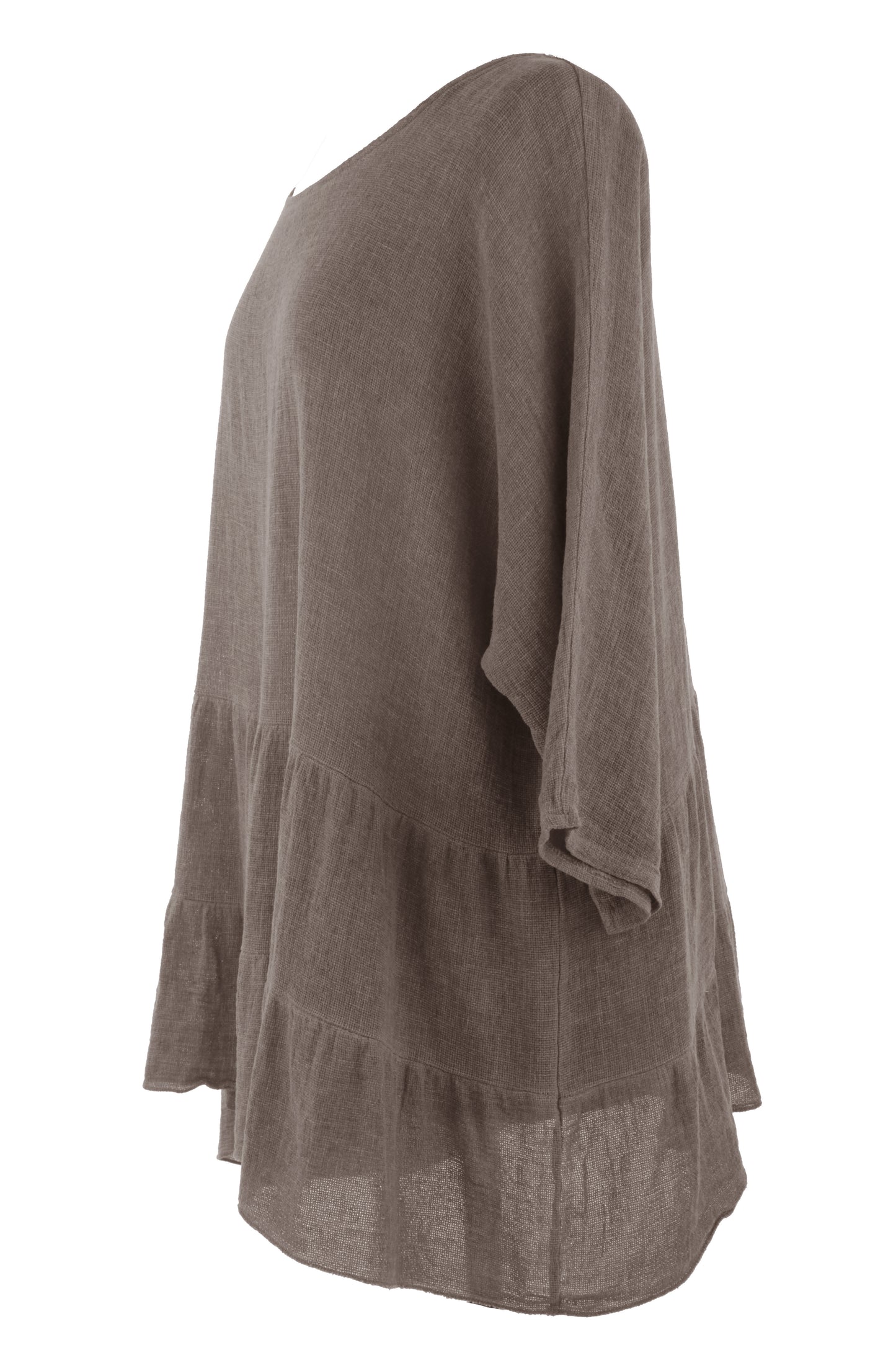 Tiered Hopsack Linen Top