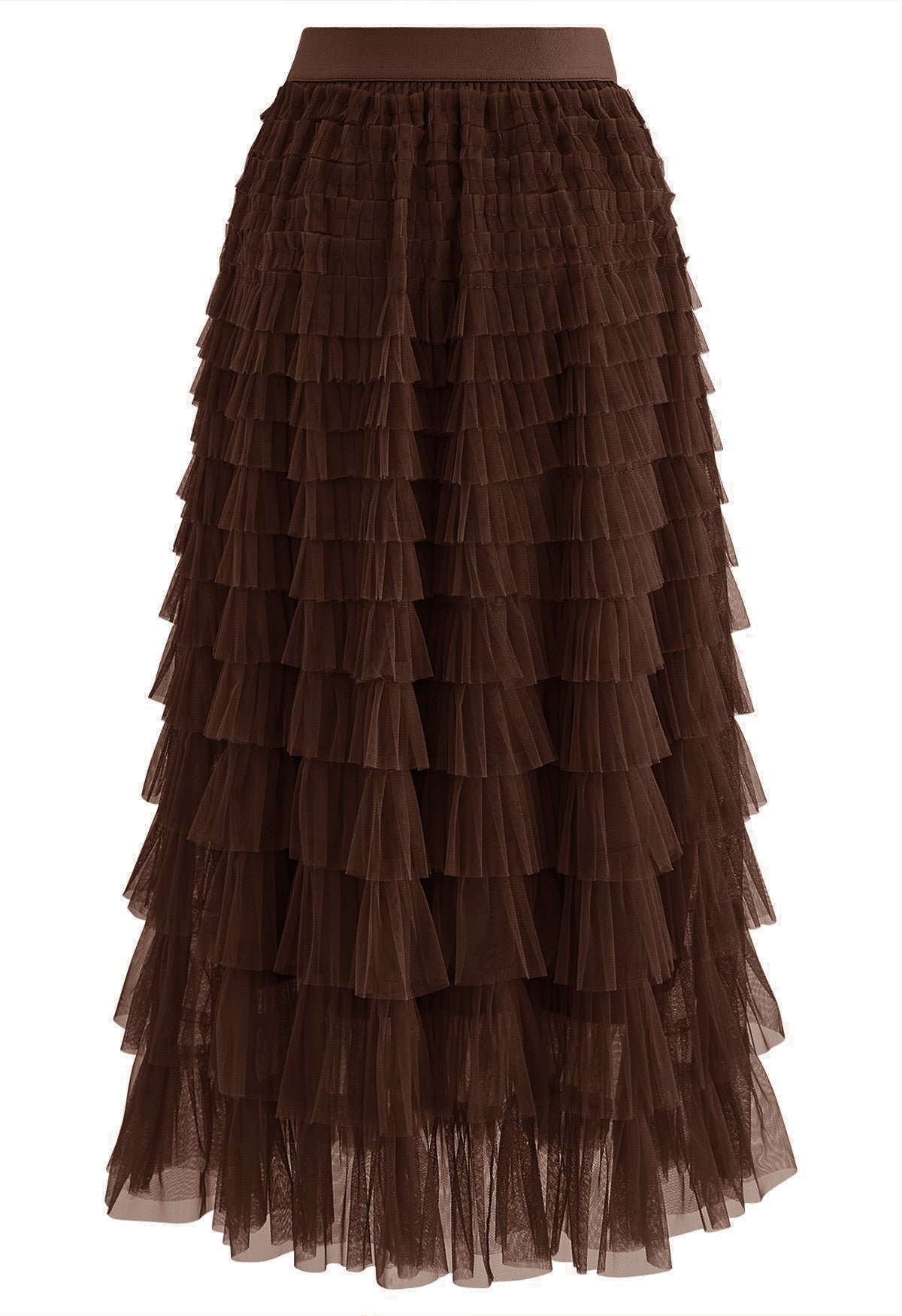 Rara Pleated Tulle Midi Skirt