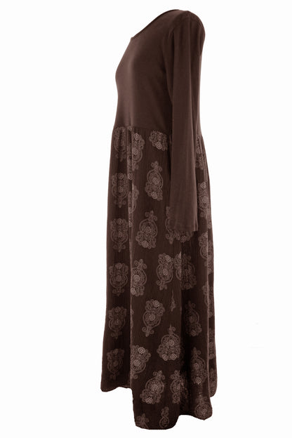 2 Pocket Mandala Print Midi Dress
