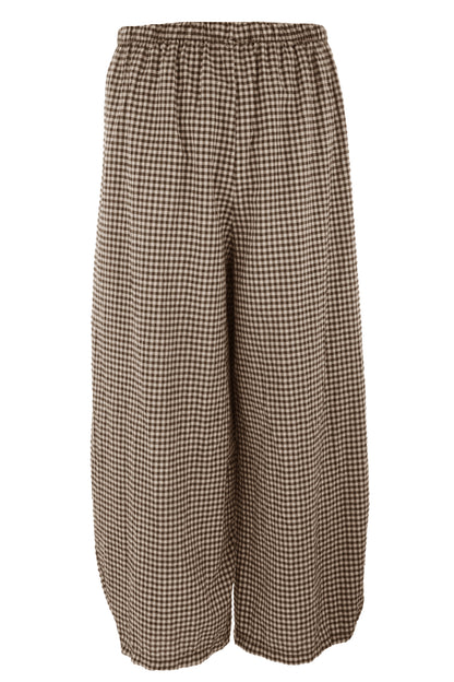 Barrel Leg Gingham Trouser