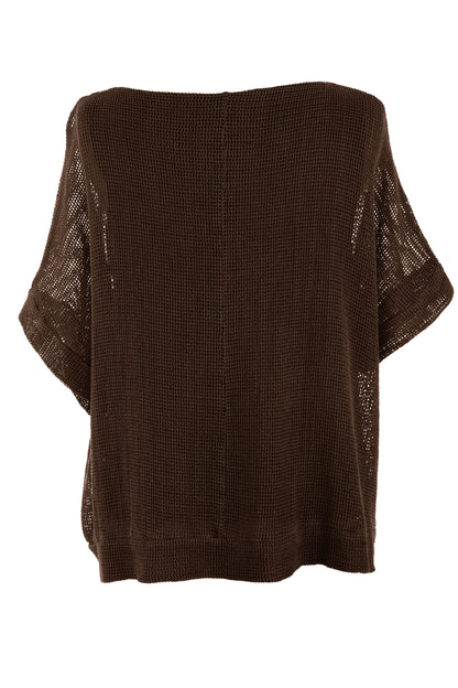 Tie Ruched Detail Mesh Top