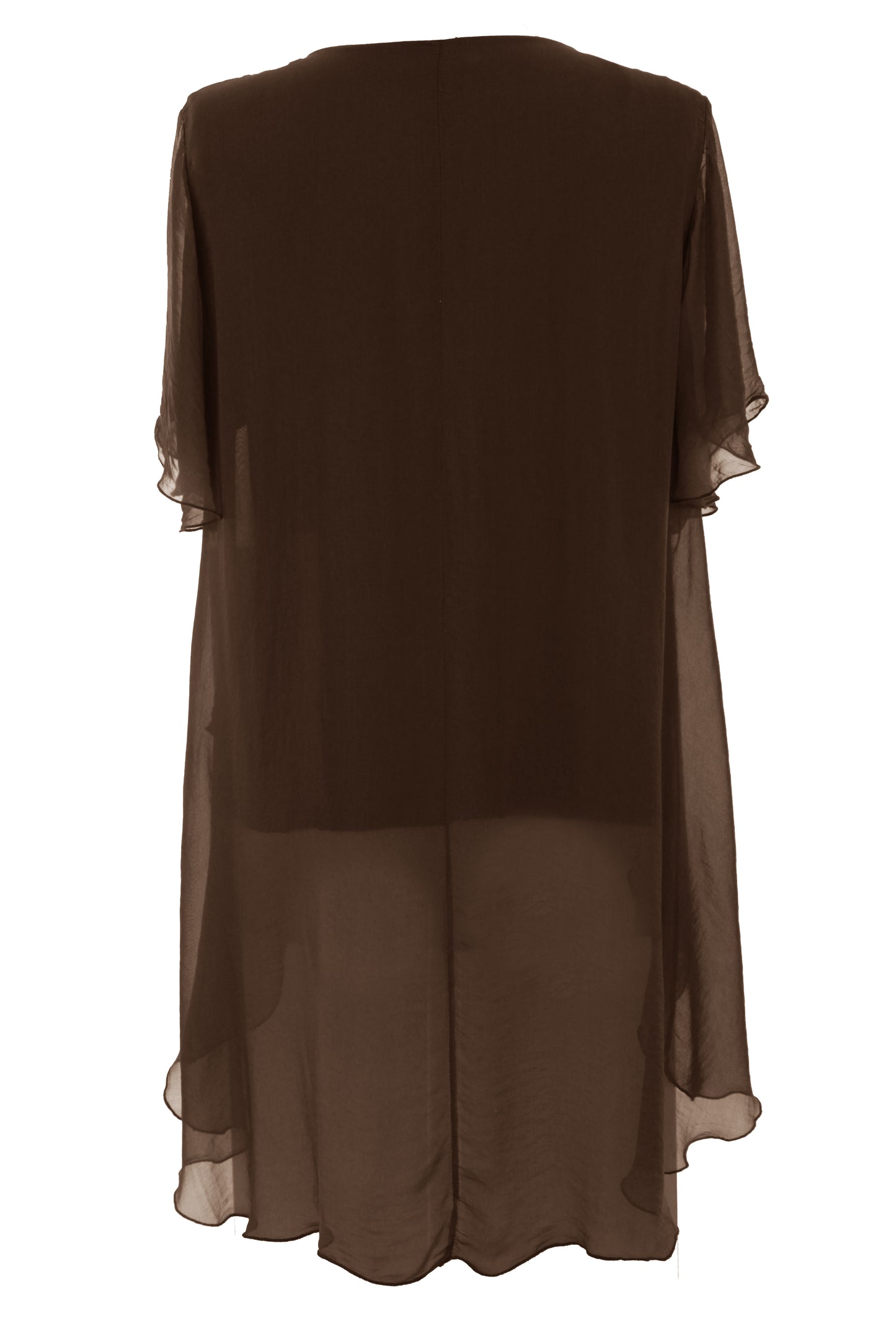 V Neck Crossover Hem Silk Blouse