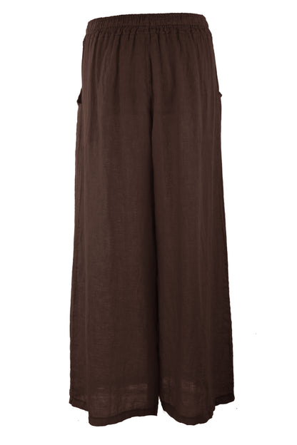 2 Pocket Wide Leg Linen Trouser