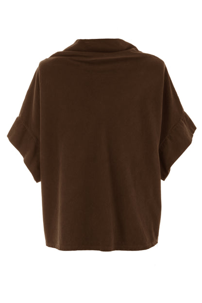 Slash Cowl Neck Corduroy Top