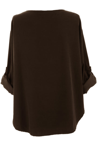 Button Detail Layer Corduroy Top
