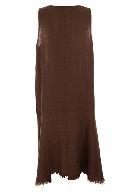 Sleeveless High Low Linen Tunic