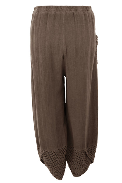 2 Crochet Pocket Barrel Leg Teabag Trouser