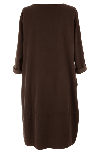 3/4 Sleeve Corduroy Dress