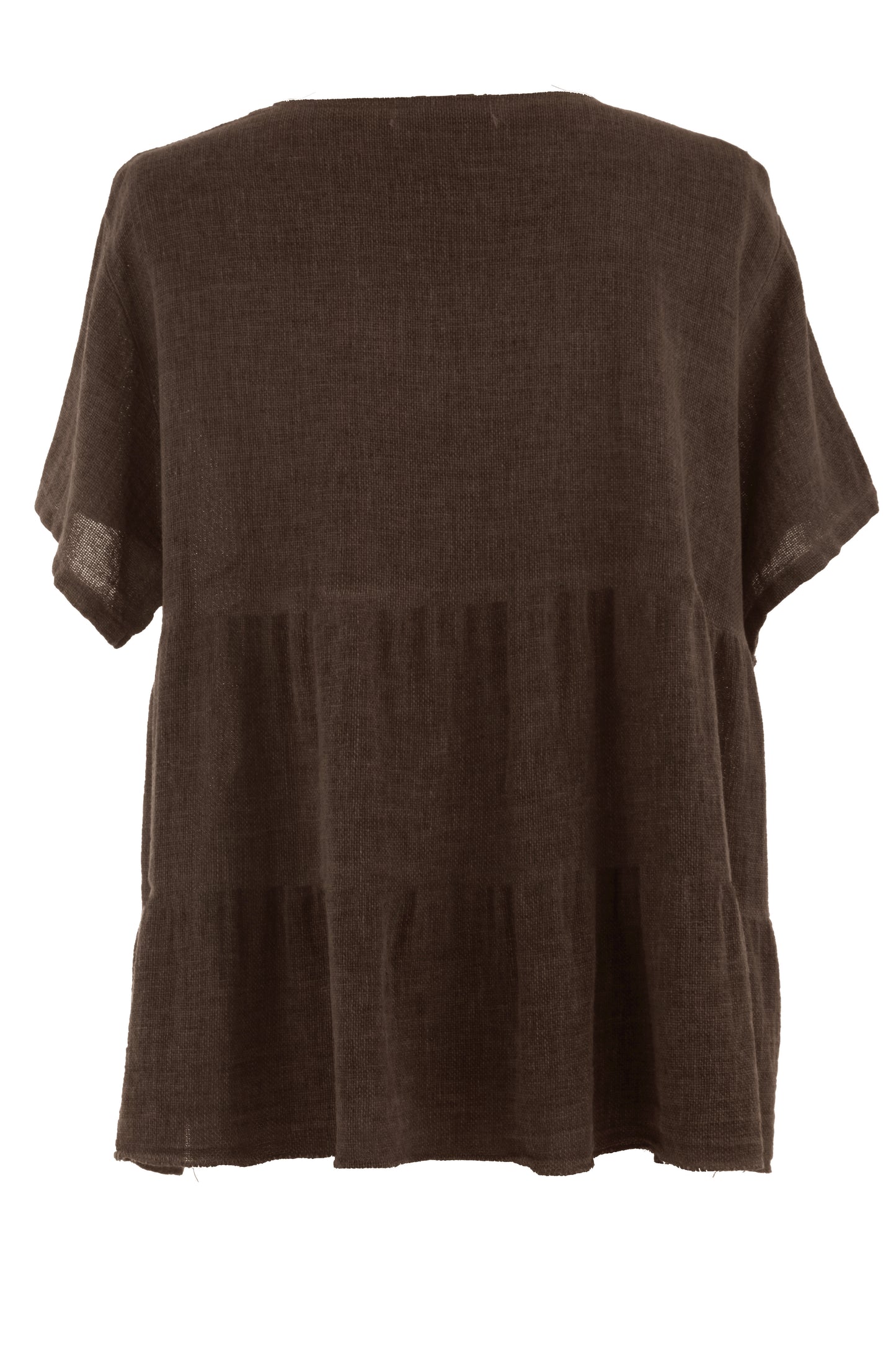 Button Tiered Linen Top