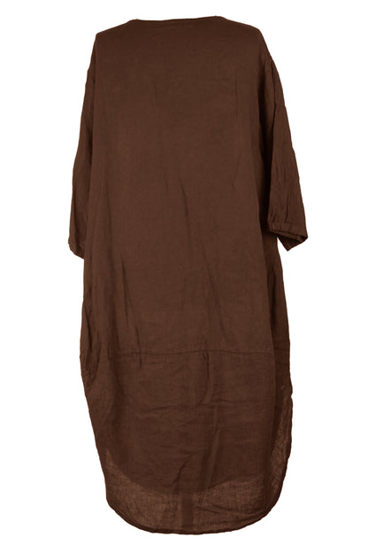 2 Pocket Cocoon Linen Midi