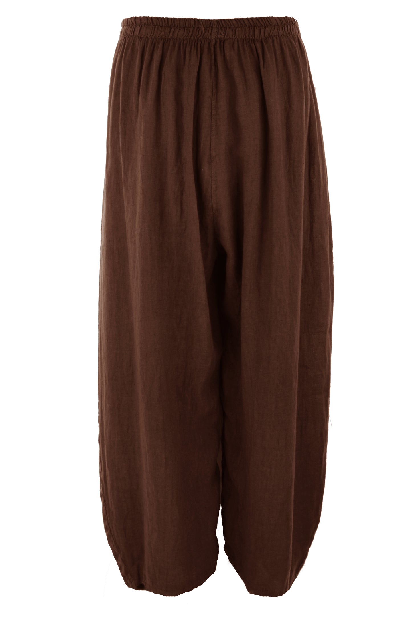 2 Slit Pocket Barrel Leg Linen Trouser