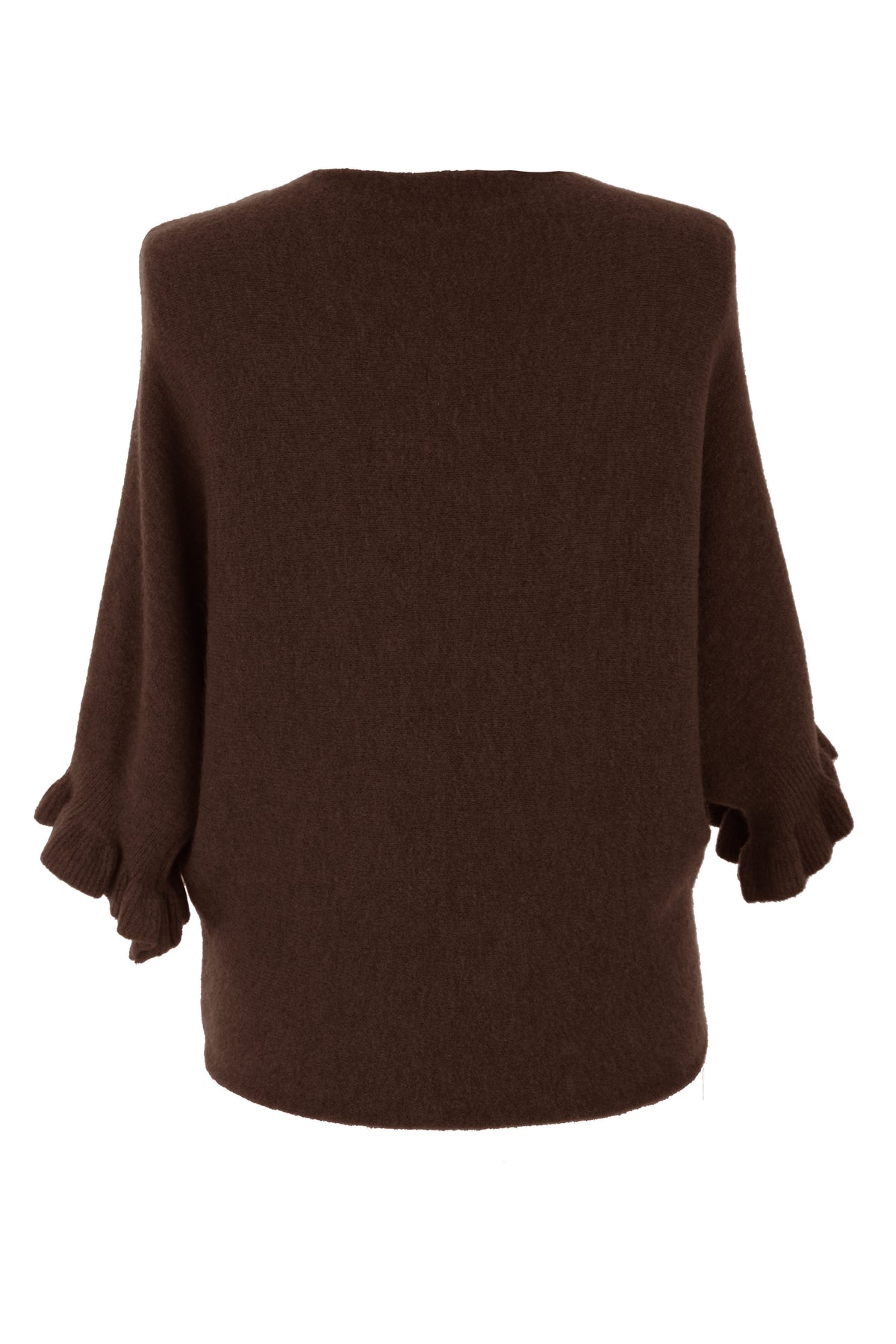 Frill Batwing Soft Knit Wool Jumper