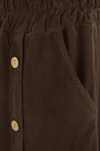 Side Button Detail Corduroy Trouser