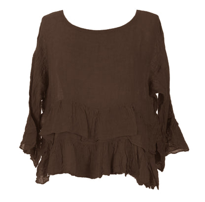 Frill Hem Linen Top