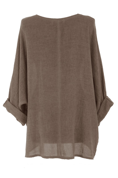 One Button Linen Cardigan