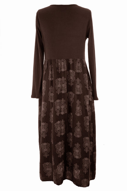 2 Pocket Mandala Print Midi Dress