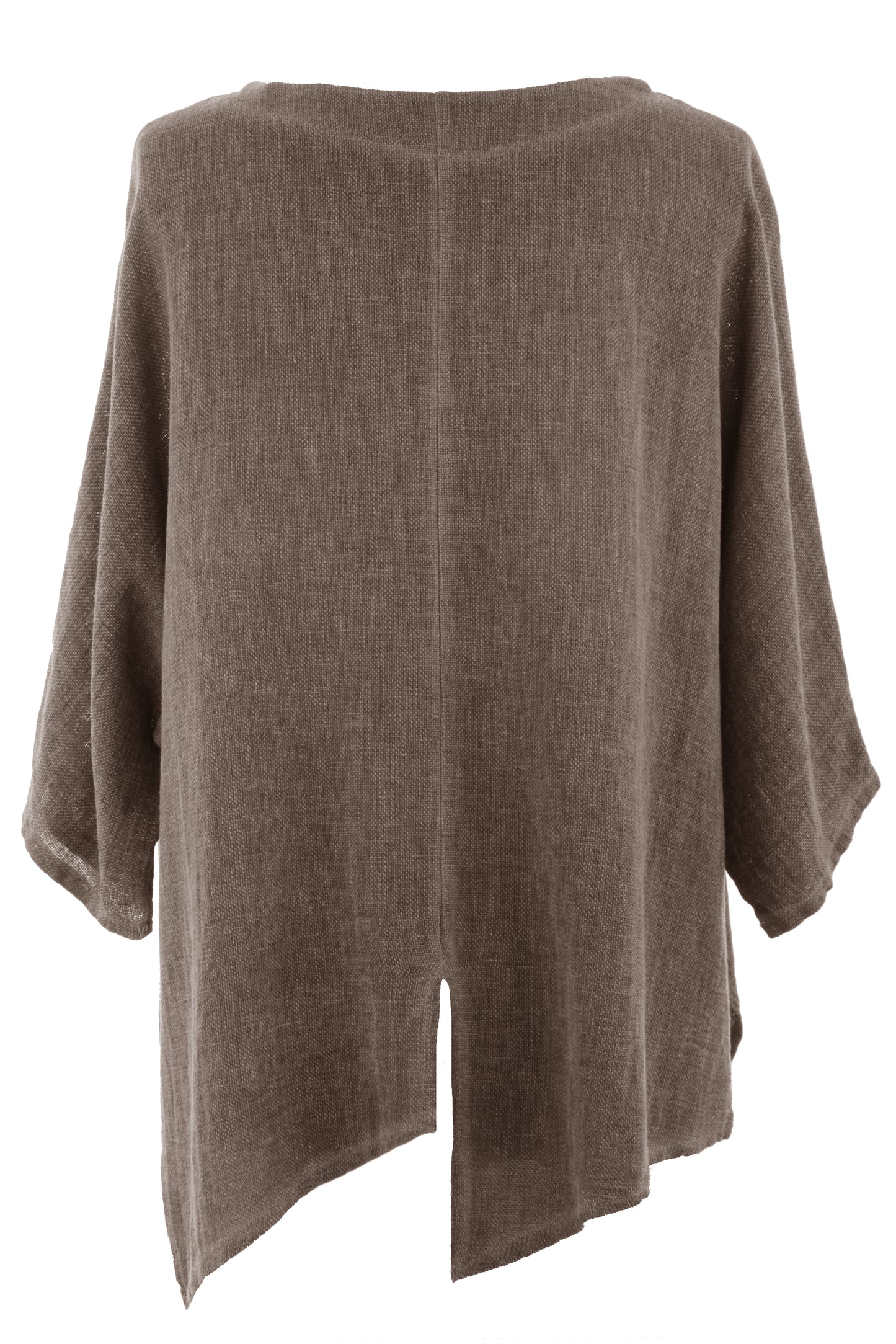 V Cutout Hem Linen Teabag Top