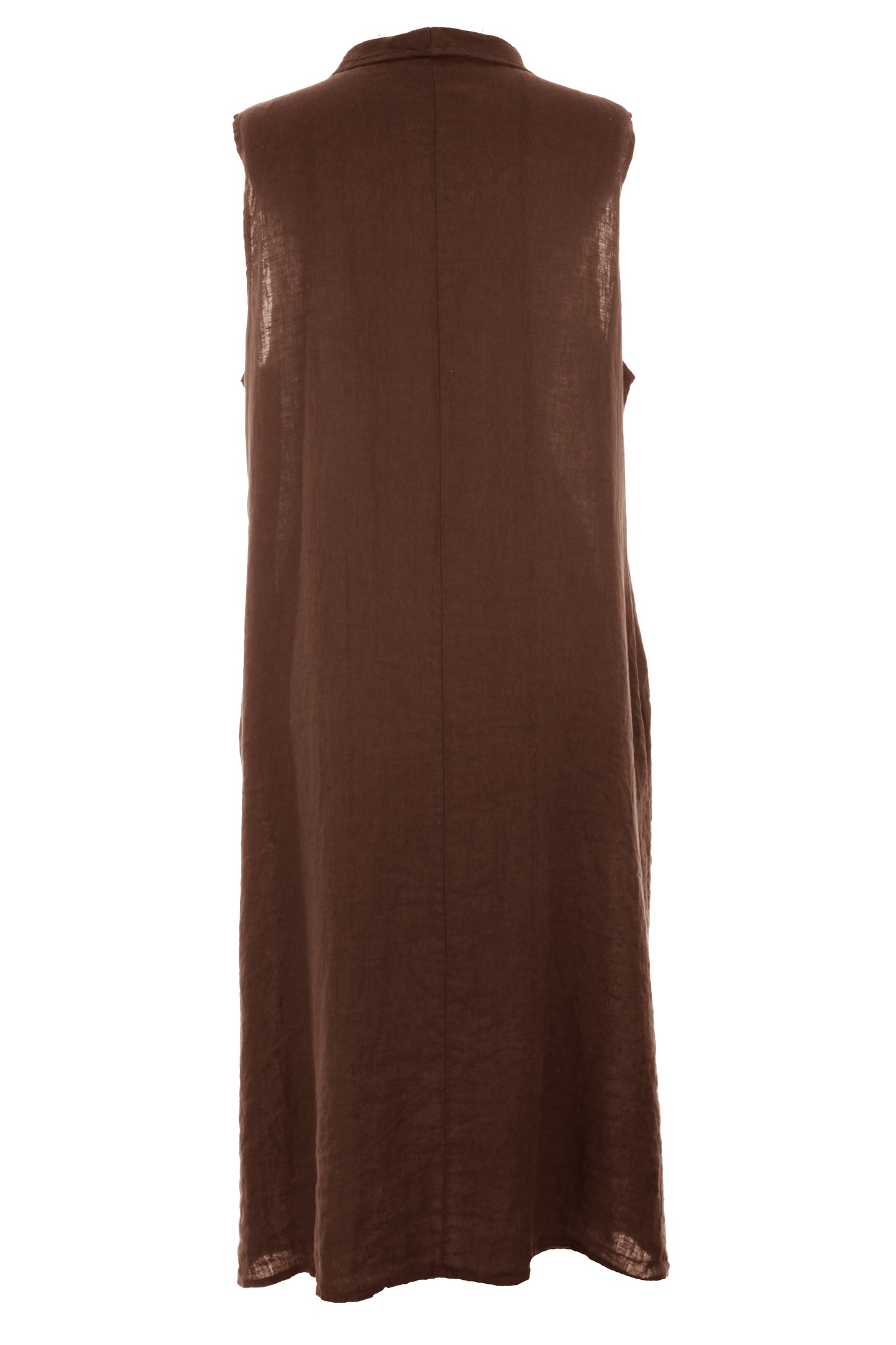 Sleeveless Collar Neck Linen Dress