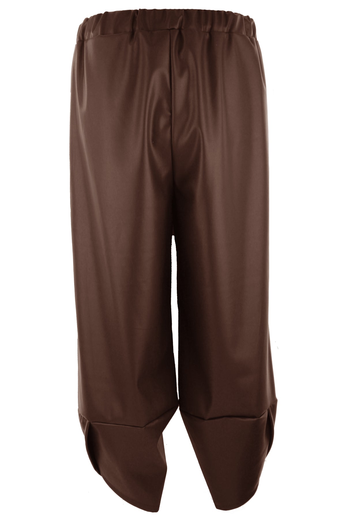 2 Pocket Tulip Ankle Barrel Leg PU Trouser