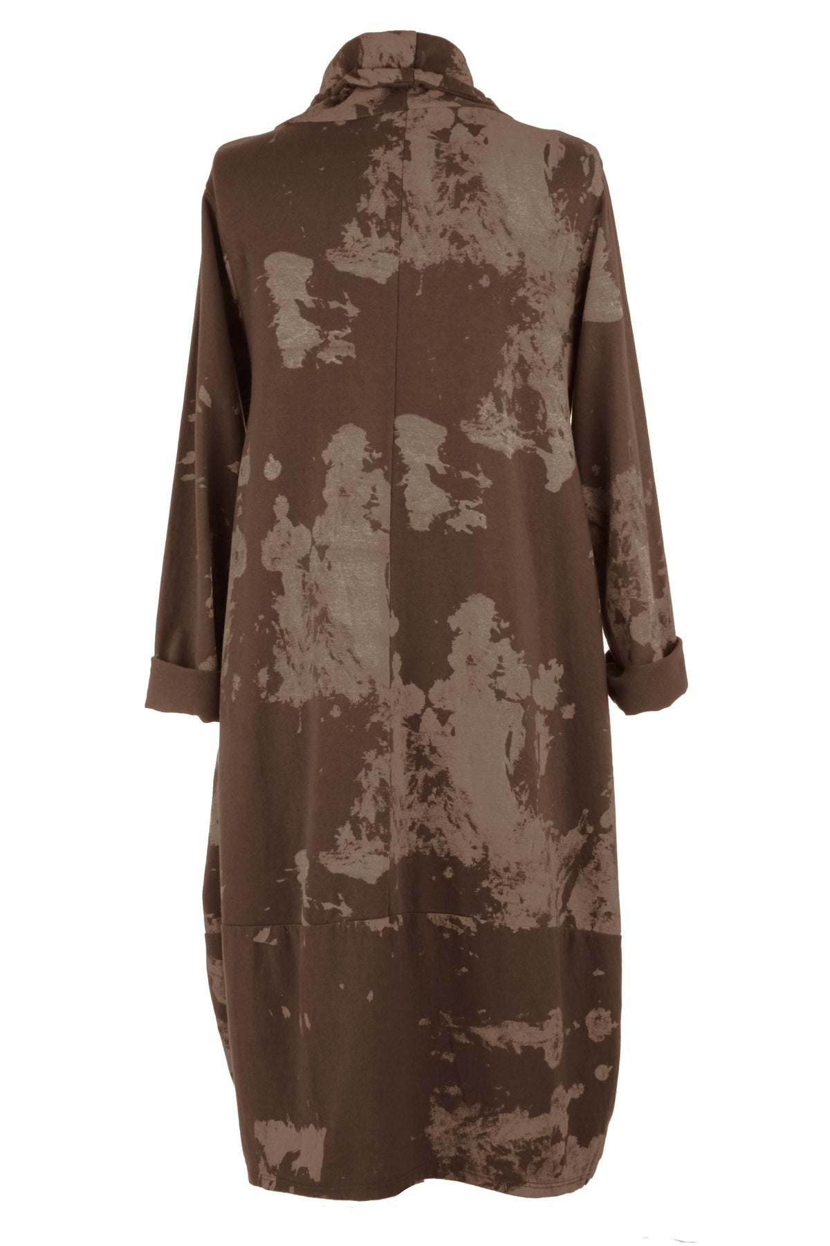 Abstract Print Cowl Neck Dress