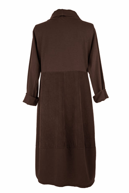 Cowl Corduroy Panel Midi