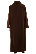 Load image into Gallery viewer, Cowl Neck Side Slit Corduroy Midi
