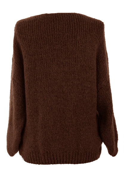 Lace Up Neck Wool Knit Jumper