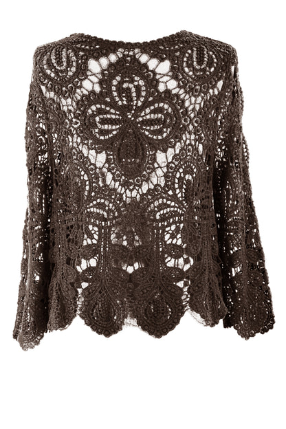 Tie Front Crochet Cardigan