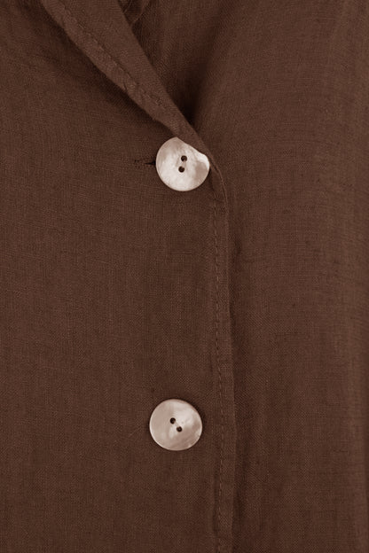 Sleeveless Collar Neck Linen Dress