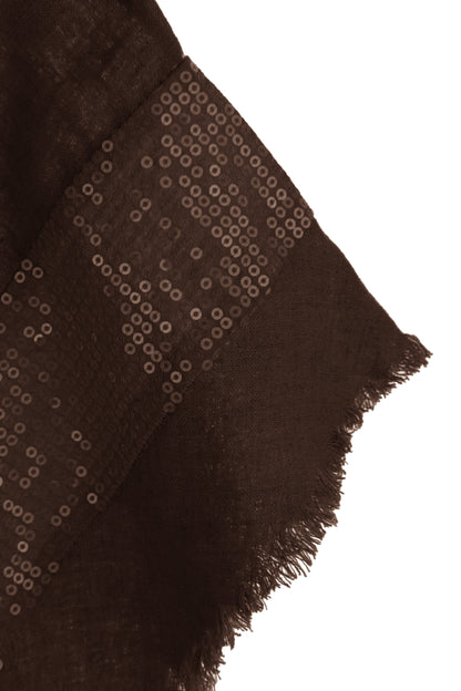 Sequin Trim Linen Top