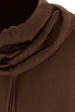 Load image into Gallery viewer, Satin Lined Cowl Neck Hooded Sweatshirt
