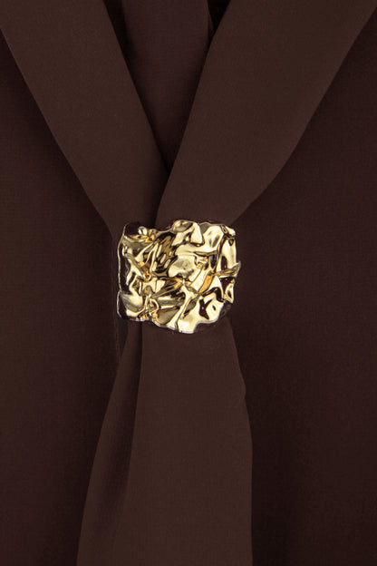 3 Piece Broach Scarf Shirt
