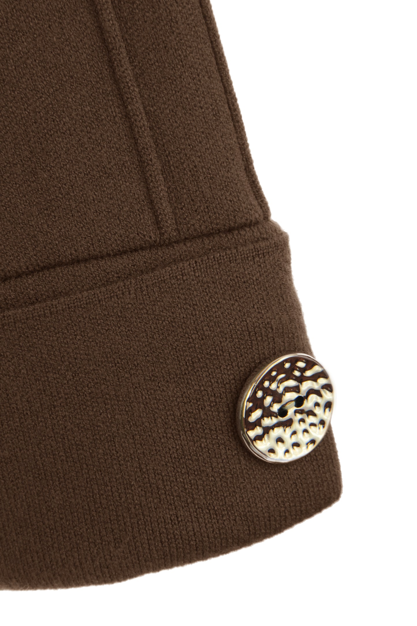 Button Detail 3/4 Sleeve Heavy Knit Jumper