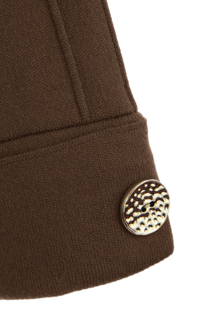 Button Detail 3/4 Sleeve Heavy Knit Jumper