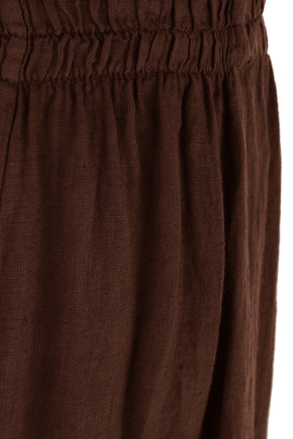 2 Slit Pocket Barrel Leg Linen Trouser