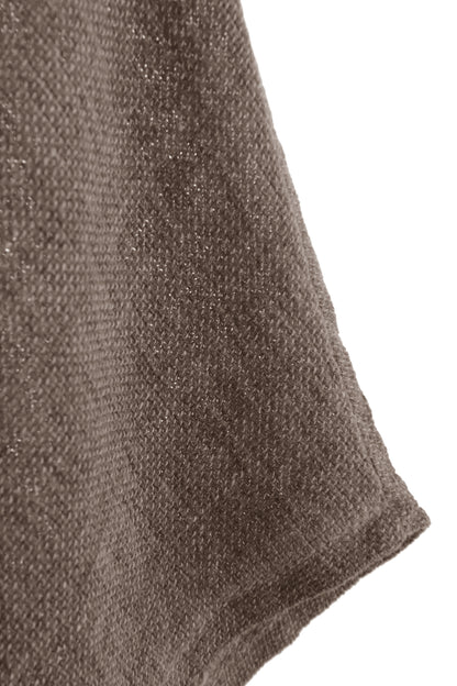 V Cutout Hem Linen Teabag Top