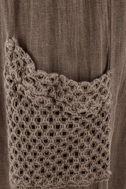 2 Crochet Pocket Barrel Leg Teabag Trouser