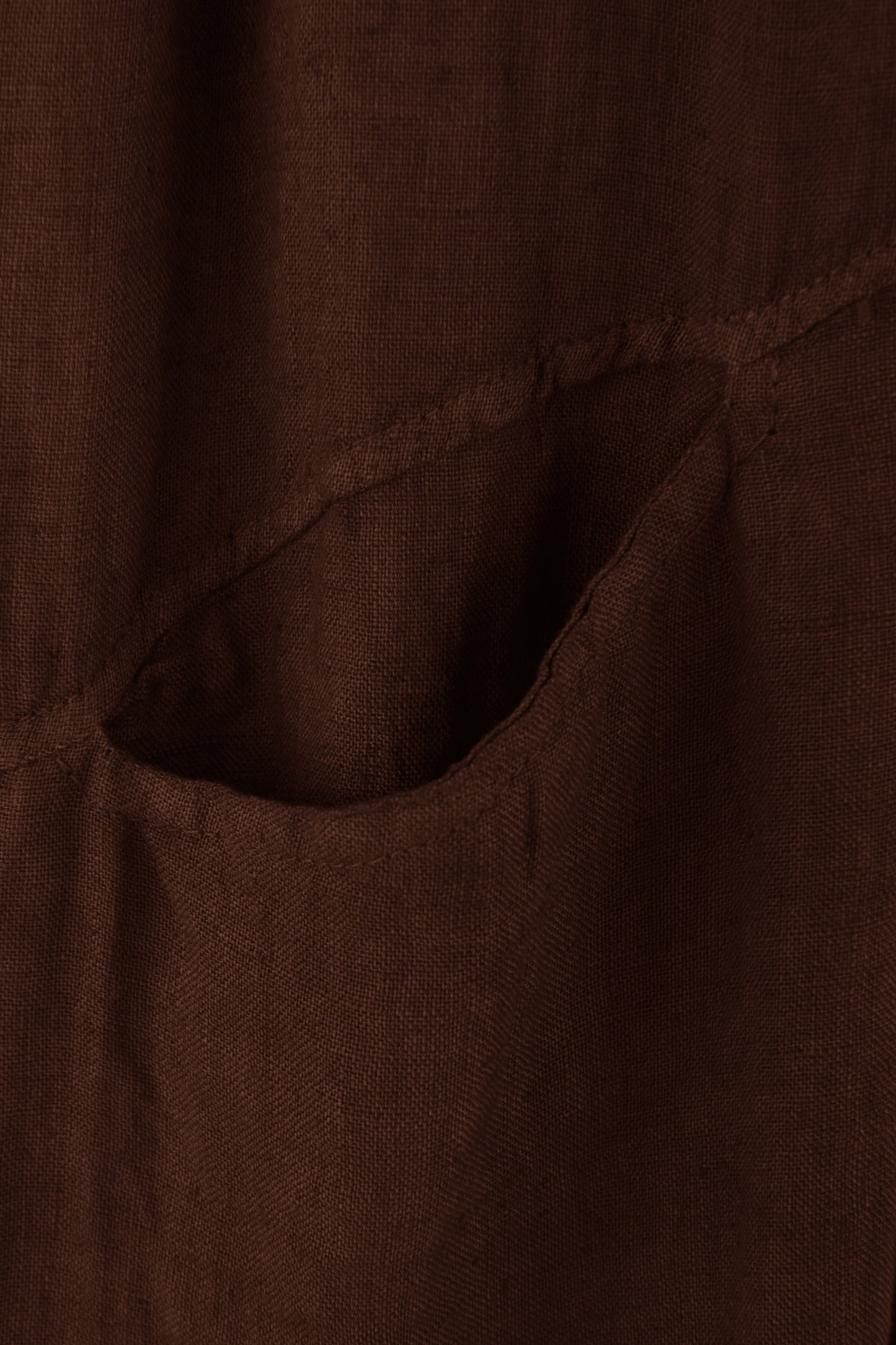 2 Slit Pocket Barrel Leg Linen Trouser